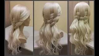 Красивое легкое плетение волос,необычный красивый образ.5min.❤Beautiful light hair weaving.