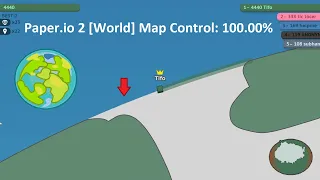 Paper.io 2 [World Map] Map Control: 100.00%