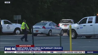 3 injured in Fort Mill crash after Charlotte police pursuit