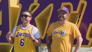 Lakers fans making their way to Crypto.com Arena ahead of Game 6 vs. Warriors