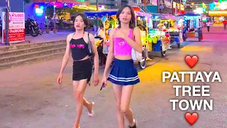 WOW ❤️Pattaya Tree Town Walking Tour (Amazing Thailand) 4K Ultra HD #pattaya2024 #pattayanightlife