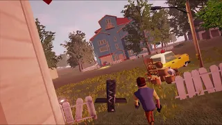 Does the neighbor get stuck in bear traps in hello neighbor pre alpha?