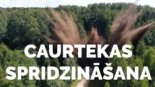 Caurtekas demontāža ar spridzināšanas metodi