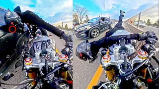 10 Minutes OF EPIC, CRAZY, UNBELIEVABLE and UNEXPECTED Motorcycle Moments - Ep. 566