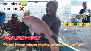 Strike🤩 babon kakap merah 🥰🤩- melaut bareng nelayan pancing brondong, Lamongan #kakapmerah #fishing