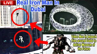 Dubai Video Man in jetpack flies around Dubai to deliver Museum of the Future invites