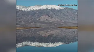 Temporary lake continues to form in Death Valley