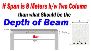 If Span is 8 Meters b/w Two Columns Than what should be the depth of Beam?How to Find Depth of Beam?