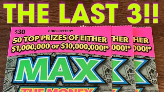 I GOT THE LAST 3 IN THE PACK!! | MAX THE MONEY!! | OHIO LOTTERY SCRATCH OFFS!!