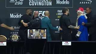 Leon Edwards and Colby Covington need to be separated at UFC 296 press conference | ESPN MMA