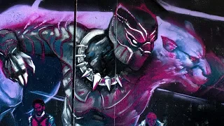 BLACK PANTHER Street Art Mural - KIPTOE