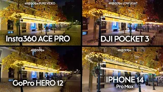 Insta360 ACE PRO vs DJI Pocket 3 vs GoPro 12 vs IPhone 14 Pro Max MEGA TEST!