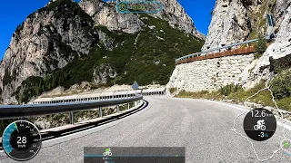 Extra long Indoor Cycling Workout Sankt Kassian Dolomites Italy Ultra HD Garmin Video