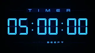 5 Hours Digital Countdown Timer with Simple Beeps 💙