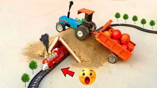 Diy tractor Construction || Vehicles build a Train Bridge || Truck Vehicles Construction ||