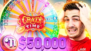 I LOST $50,000 ON CRAZY TIME IN 11 MINUTES!!