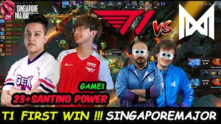 T1 vs Nigma | Karl Santino Puck 23savage MK - First win Singapore Major Wildcard Game1 Dota 2