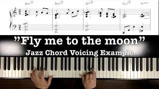 ”Fly me to the moon” Jazz chord voicing example, break down