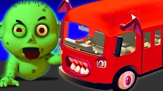 Spooky Scary Wheels On The Bus | Halloween Spooky Songs For Kids | All Babies Channel