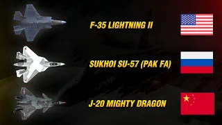 USA F-35 vs. Russian Su-57 vs. Chinese J-20 | Who Wins Will SHOCK You