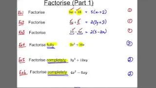 GCSE Revision Video 6 - Factorise (1)
