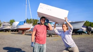 Lifting Our 7,000 lb Catamaran By Ourselves!! - Changing Our Base to Foam (MJ Sailing - Ep 285)