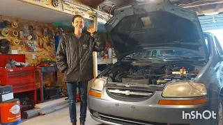 2005 Chevy Aveo 1.6L E-Tech II timing belt and water pump replacement part 1