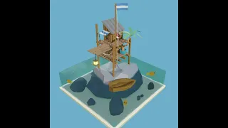 Sea shack diorama in Blender3d