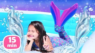 La bambina Selina è una sirena! Giochi con le bambole sirene e le trasformazioni. Video per bambini