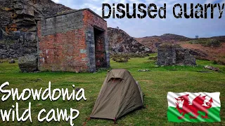 Wild Camping in a disused quarry | Conwy Mountain, Snowdonia, Wales, UK