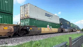 Lombard IL Train Meet, Freights on Triple Track 🛤️ CN, NS, UP