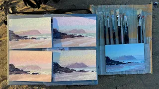 TIME LAPSE - Sunrise, 5 Consecutive Plein Air Oil Paintings