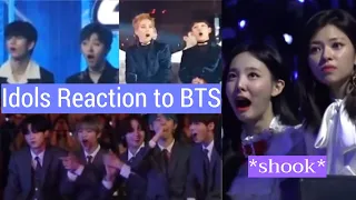 Idols Reaction to BTS (TWICE, EXO, TXT, IU...)