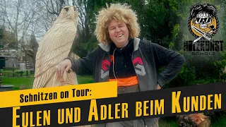 Eule oder Adler? Ich schnitze beim Kunden vor Ort / Holzkunst Scholz