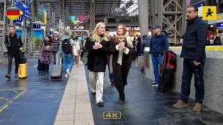 Frankfurt, Germany 🇩🇪 | Walking in Hauptbahnhof (Central Station) | Nov 2023 | 4K