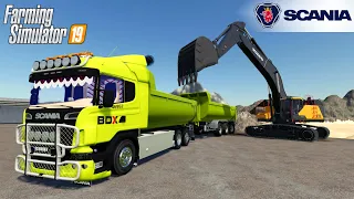 Farming Simulator 19 - SCANIA BDX Tandem Dump Truck Loaded With Sand