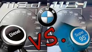 BMW F40 118d vs 118i 0-100 km/h Acceleration - Diesel vs Benzin (0-60 mph)