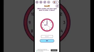 Tricky brains level 57 what number will hour hand point to after 3 hours walkthrough solution