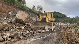 Bulldozer clearing the road