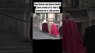King Charles and Queen Camilla have arrived at St. Paul’s Cathedral for the OBE service.