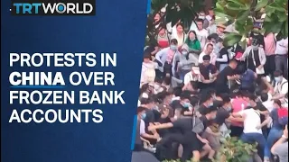 Protests at People's Bank of China over frozen bank accounts