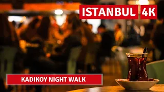 Istanbul 2022 Kadikoy Night Walking Tour 8 January|4k UHD 60fps