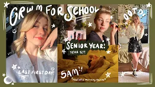 GRWM for my first day of school!! senior year (year 12) aesthetic high school morning routine ☀️