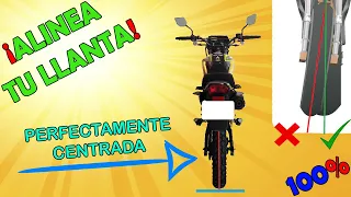 Como centrar llanta de moto // Alinea tu llanta trasera perfectamente