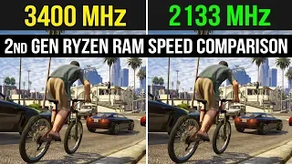 3400MHz vs 2133MHz | Ryzen 2nd Gen - RAM Speed Comparison