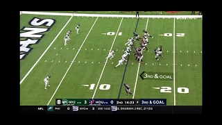 Tyrod Taylor to a Brevin Jordan for a 13 Yard Touchdown