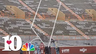 UT installs new goalposts in Neyland Stadium