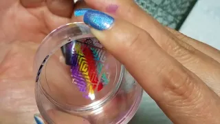 Sharpie Stamping using silver holo tutorial