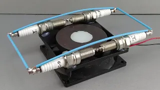 Electricity science free energy generator using spark plug magnet and fan work 100%