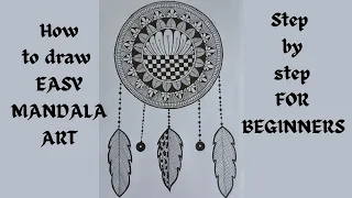 Easy And Simple Mandala Art||How To Draw Mandala Art||🤍🖤#4